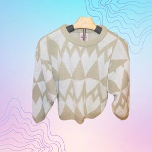 BINGO SPORTS Sweater & Skirt Set Beige Pattern